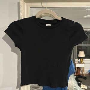 TNA black ribbed crop top